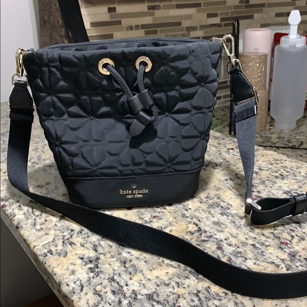 Kate Spade Black Quilted Bucket Bag